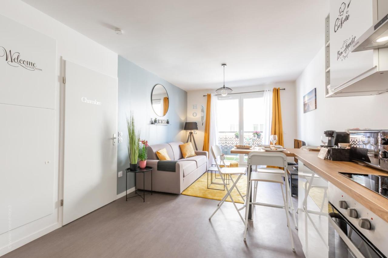 The Sunshine- Appart Cosy Proche Paris-Disney Avec Parking Prive Dans Residence Meaux Exteriör bild
